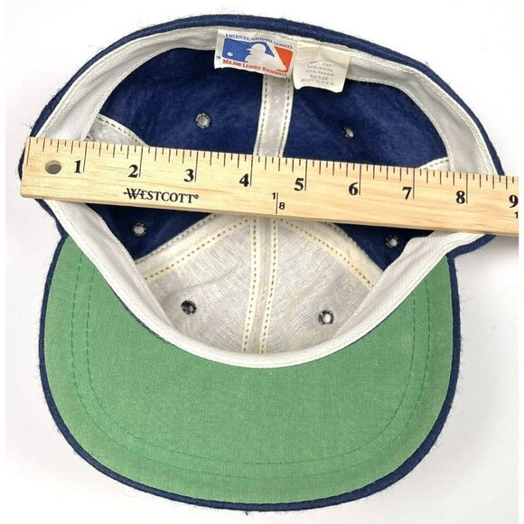 VTG 1950s MLB LARGE Navy Wool Blend Felt Minnesota Twins BASEBALL CAP USA NEW - Picture 8 of 10
